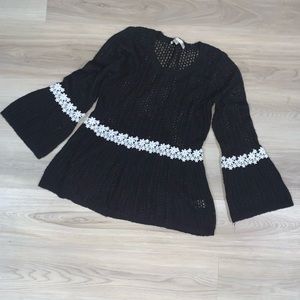 Bell sleeve black sweater
